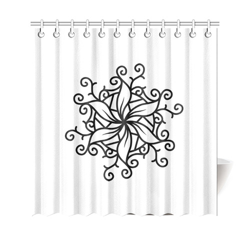 Designers Shower curtain with mandala art. Black and white exclusive collection Shower Curtain 69"x70"