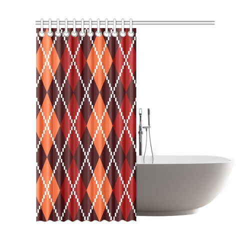 Bathroom exclusive towel edition : brown and orange Shower Curtain 69"x72"