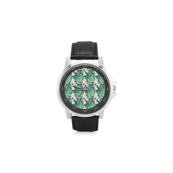 cacti Unisex Stainless Steel Leather Strap Watch(Model 202)