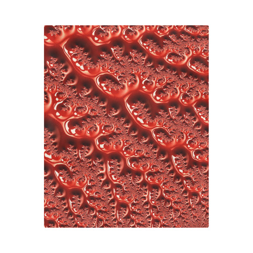 Cool Red Fractal White Lights Duvet Cover 86"x70" ( All-over-print)