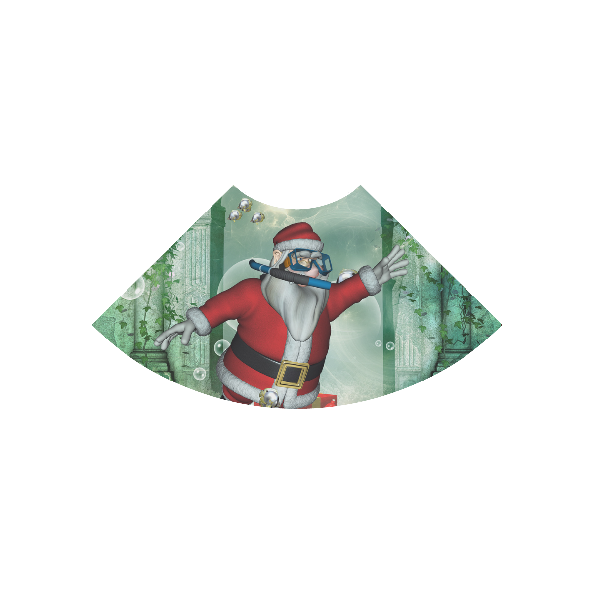 Christmas, Santa Claus underwater Atalanta Casual Sundress(Model D04)