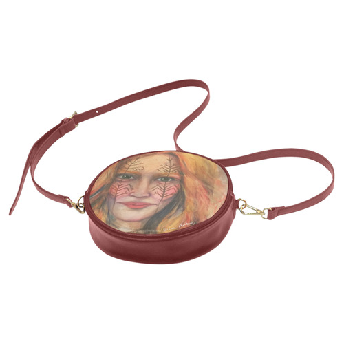 Mokosz. Ewa Art. Red wine Round Sling Bag (Model 1647)