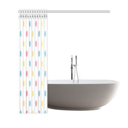 Sweet vintage Bathrom towel edition with dots 60s inspired art collection Shower Curtain 69"x72"