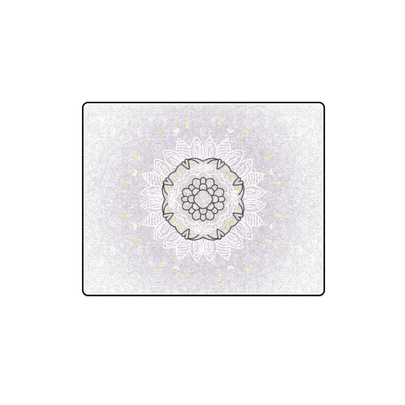 Hand-drawn Mandala art. Silver collection for bedroom Blanket 40"x50"