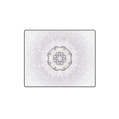 Hand-drawn Mandala art. Silver collection for bedroom Blanket 40"x50"