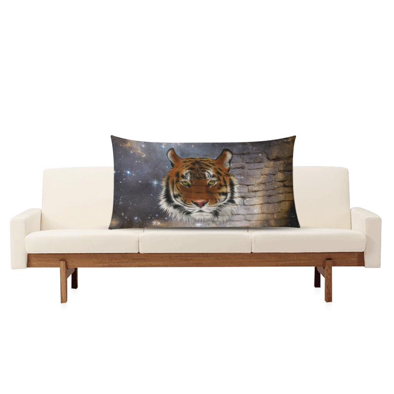 An abstract magnificent tiger Rectangle Pillow Case 20"x36"(Twin Sides)