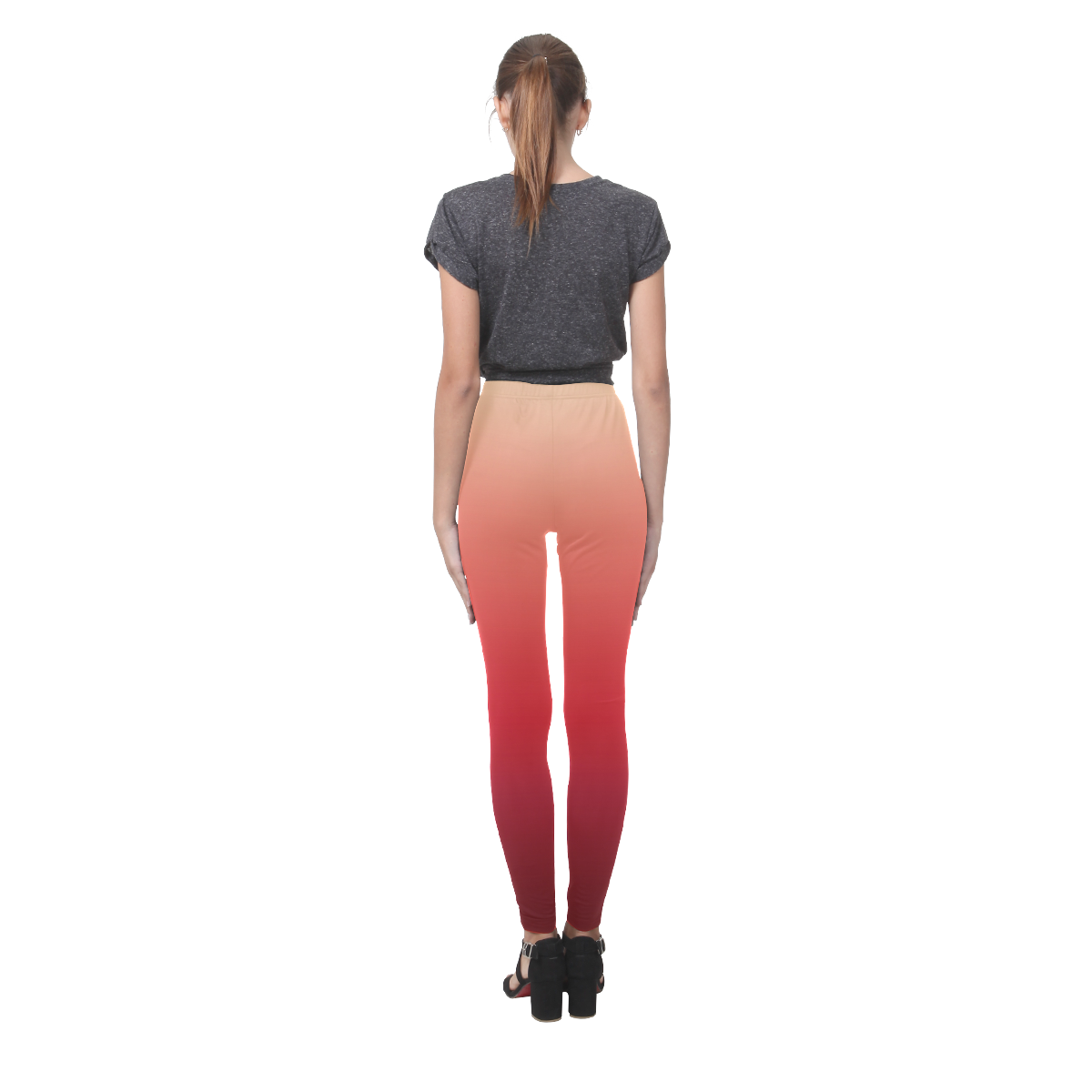 Red Ombre Graduated Color Cassandra Women's Leggings (Model L01)