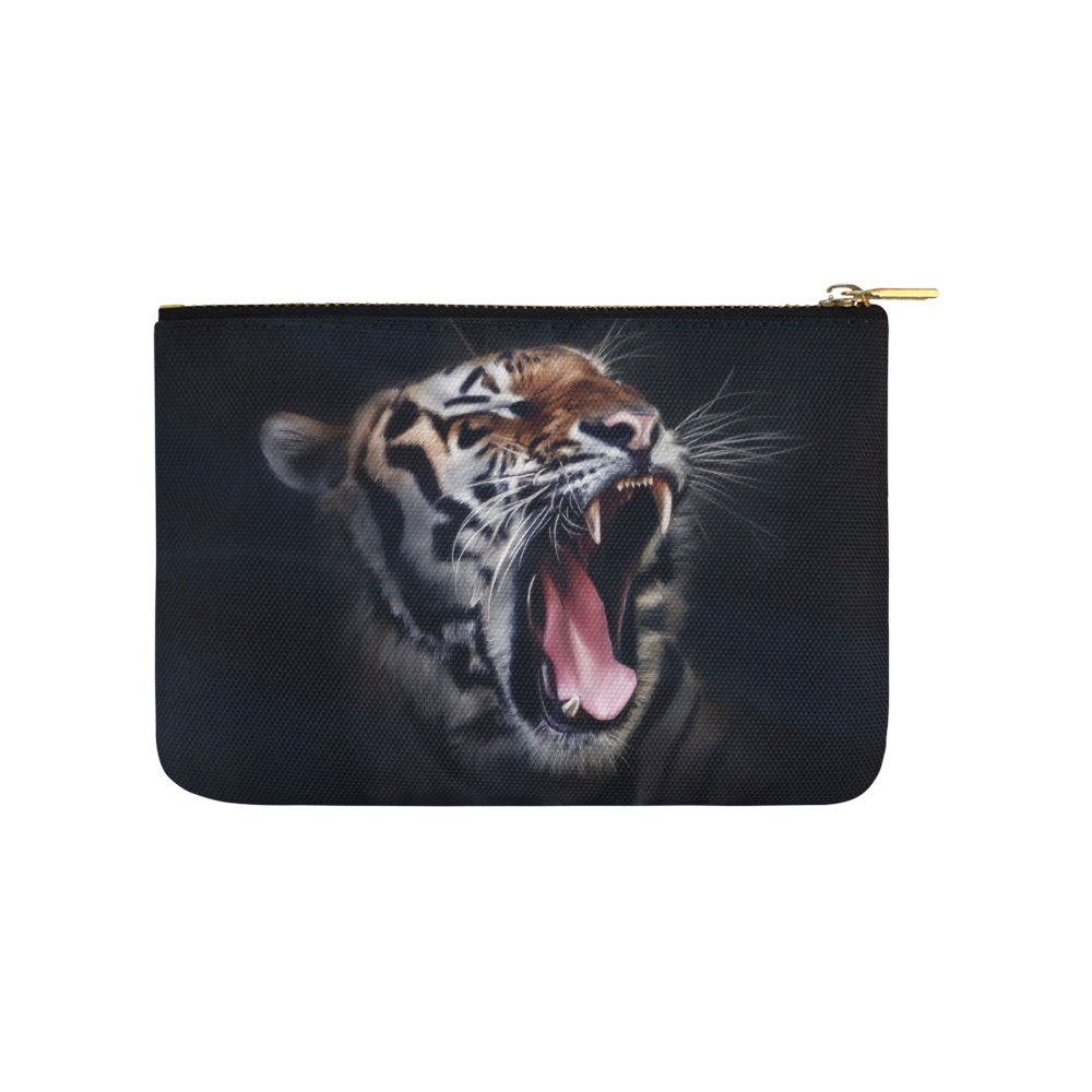 A painted glorious roaring Tiger Portrait Carry-All Pouch 9.5''x6''