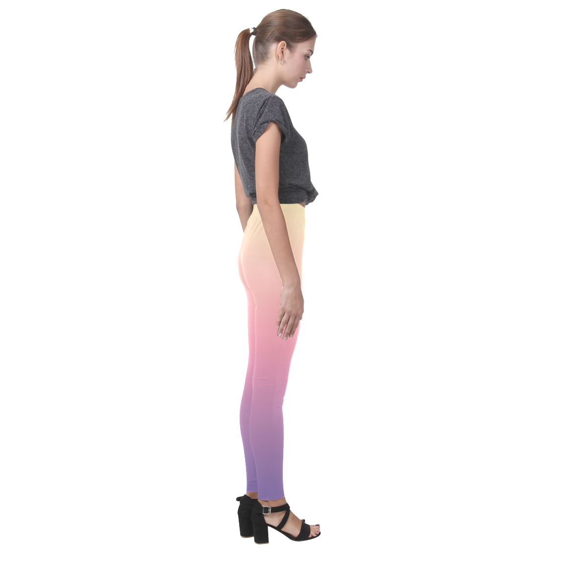 Pink Pastels Ombre Graduated Color Cassandra Women's Leggings (Model L01)