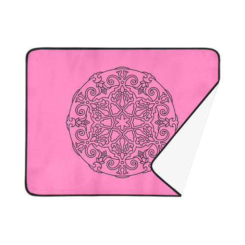 New original beach mat : designers edition with pink, black Beach Mat 78"x 60"
