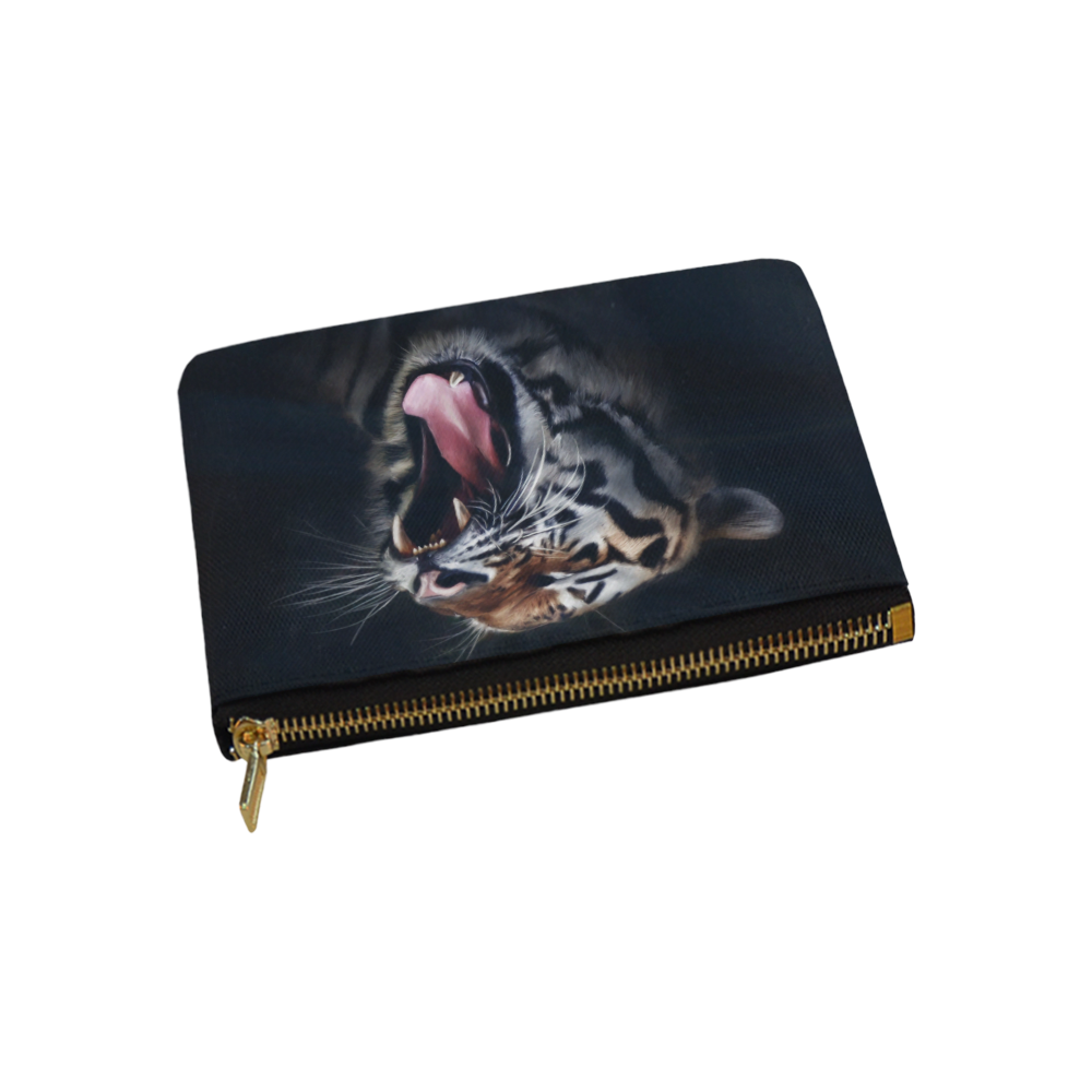 A painted glorious roaring Tiger Portrait Carry-All Pouch 9.5''x6''