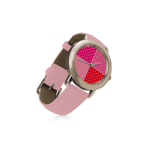 Old-fashion designers watches : with dots. Gift for her Women's Rose Gold Leather Strap Watch(Model 201)