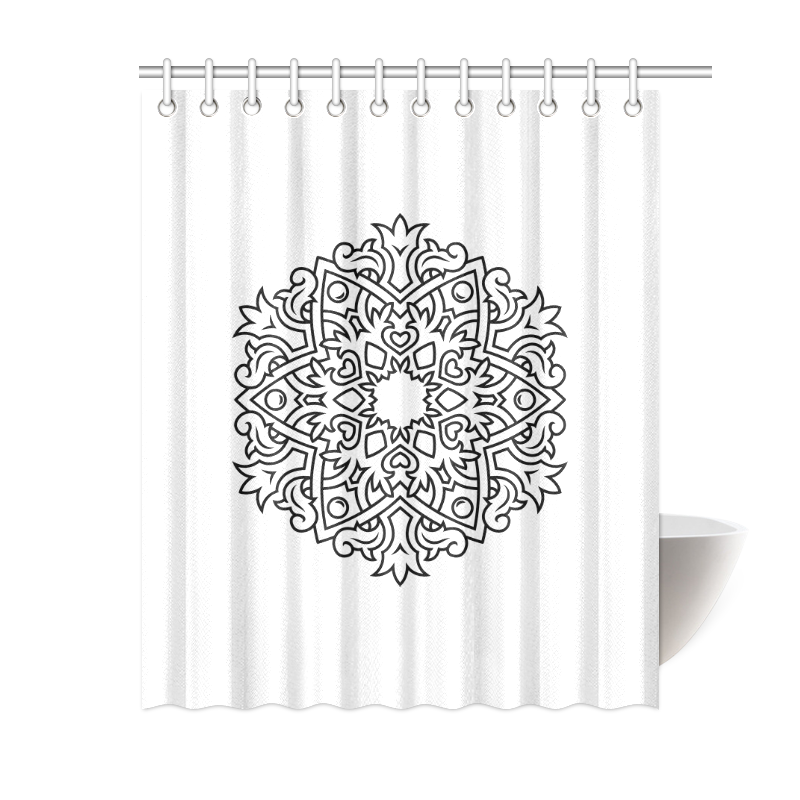 New! Designers curtains with mandala art / black, white exclusive edition Shower Curtain 60"x72"
