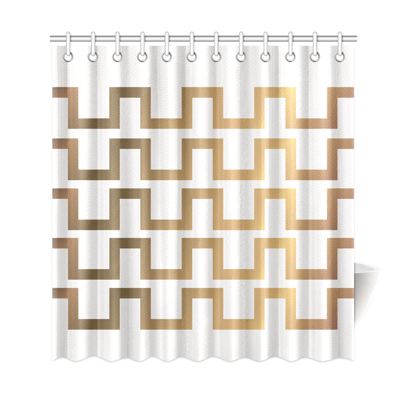 Bathroom designers curtains : gold zig-zag Edition 2016 Shower Curtain 69"x72"