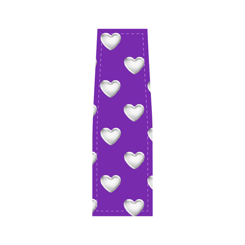Silver 3-D Look Valentine Love Hearts on Purple Saddle Bag/Small (Model 1649) Full Customization