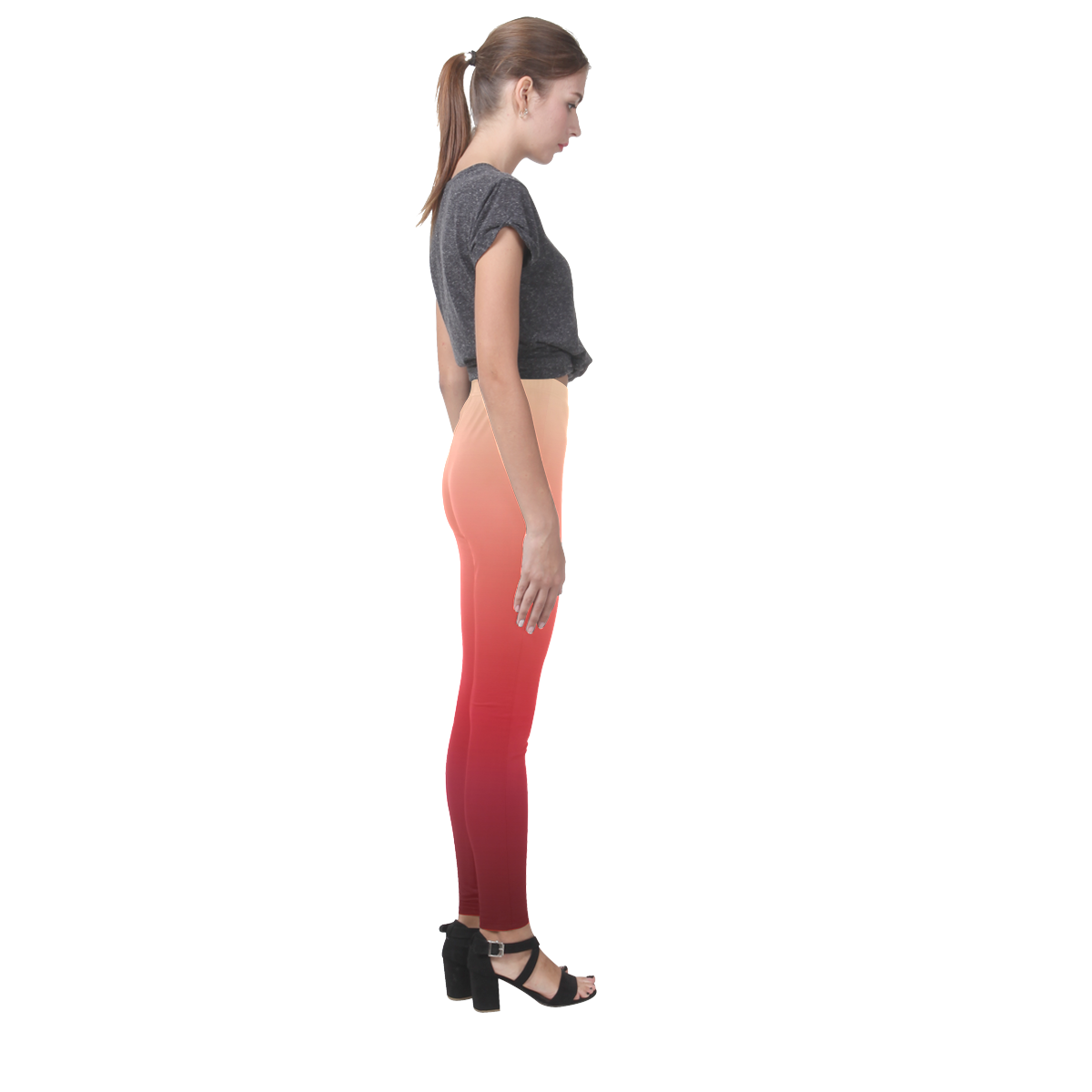 Red Ombre Graduated Color Cassandra Women's Leggings (Model L01)