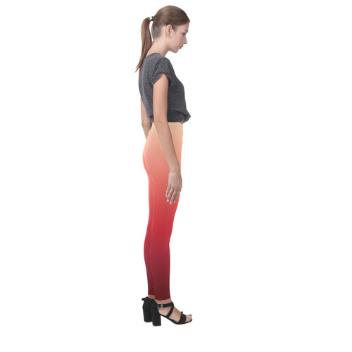 Red Ombre Graduated Color Cassandra Women's Leggings (Model L01)