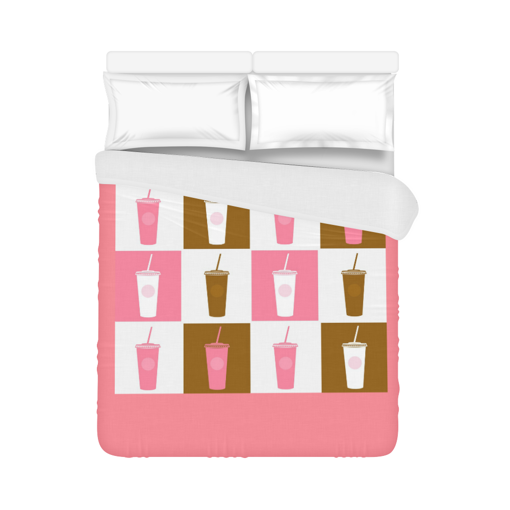 New in Shop : exclusive designers Cocktail edition : pink brown / Duvet cover Duvet Cover 86"x70" ( All-over-print)