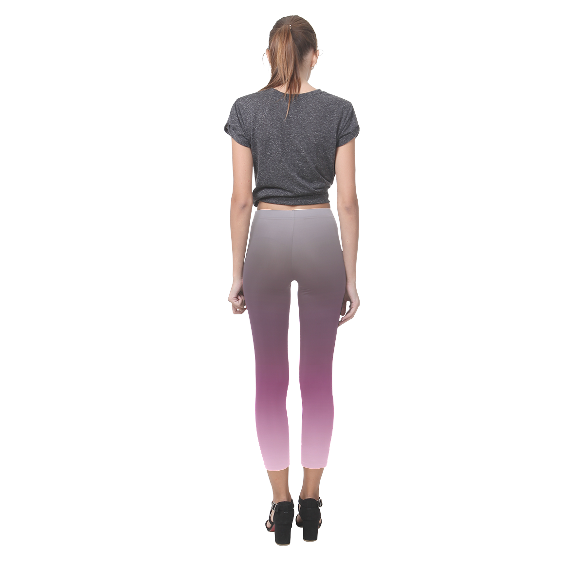 Purple Violet Ombre Graduated Color Capri Legging (Model L02)