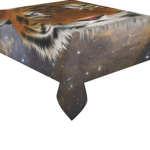 An abstract magnificent tiger Cotton Linen Tablecloth 52"x 70"