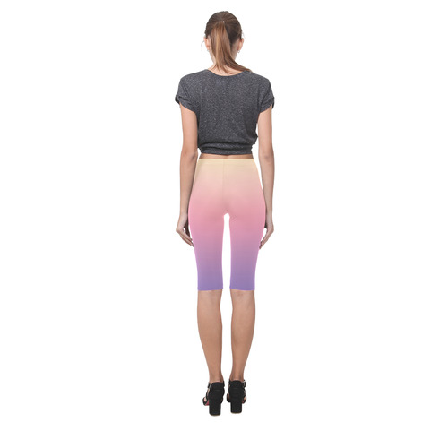 Pink Pastels Ombre Graduated Color Hestia Cropped Leggings (Model L03)