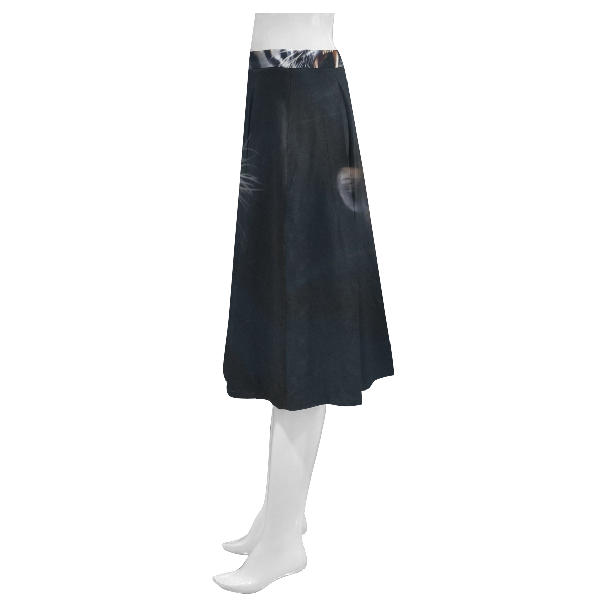 A painted glorious roaring Tiger Portrait Mnemosyne Women's Crepe Skirt (Model D16)