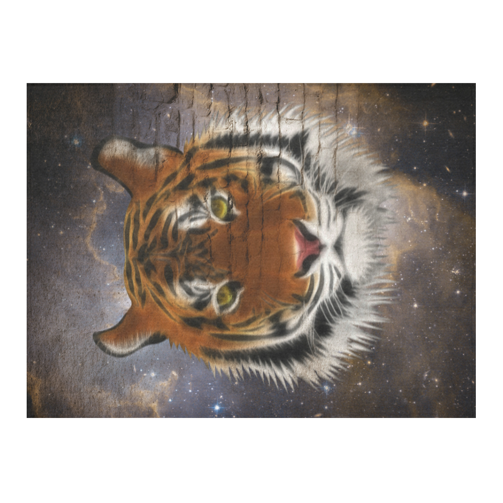 An abstract magnificent tiger Cotton Linen Tablecloth 52"x 70"