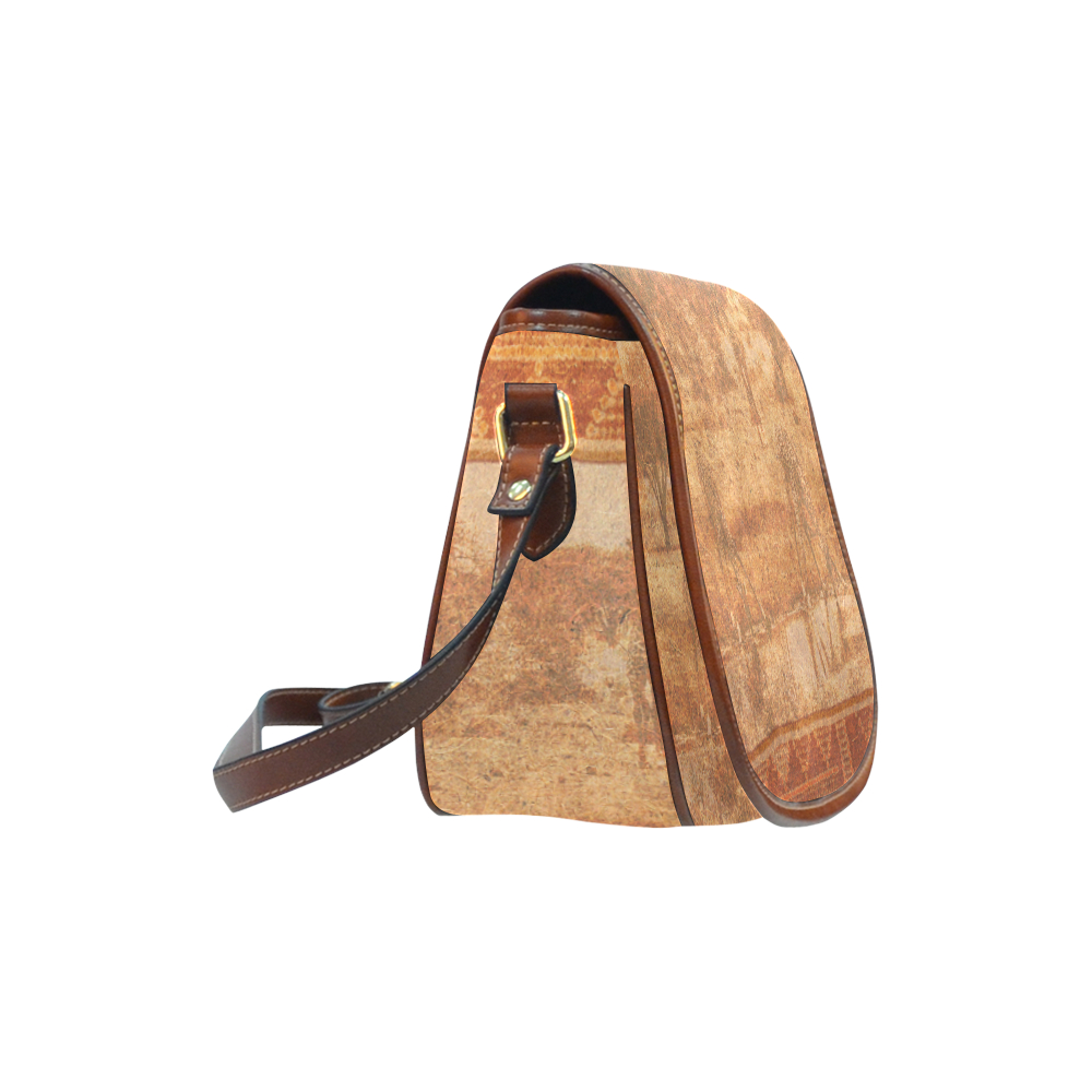africa safari giraffe woven pattern Saddle Bag/Small (Model 1649) Full Customization