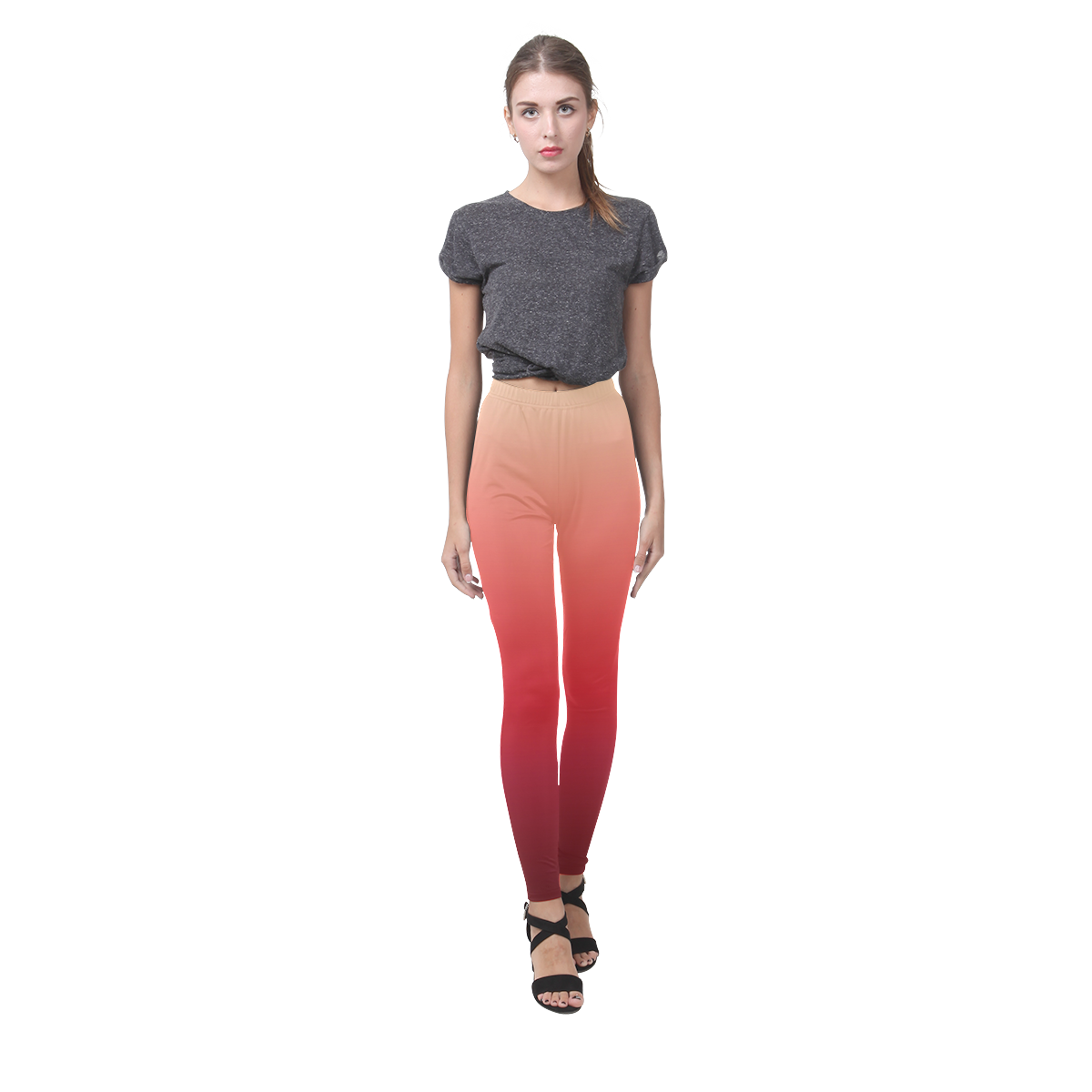 Red Ombre Graduated Color Cassandra Women's Leggings (Model L01)