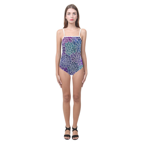 Floral Abstract-22 Strap Swimsuit ( Model S05)