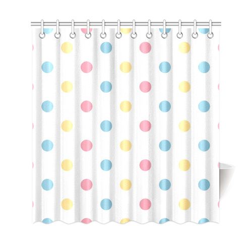 Sweet vintage Bathrom towel edition with dots 60s inspired art collection Shower Curtain 69"x72"