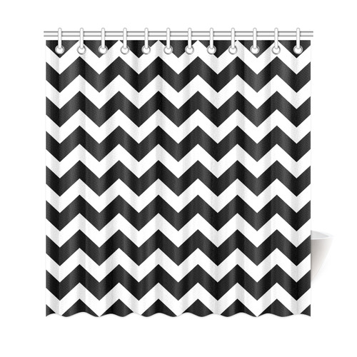 New in shop : Luxury zig-zag towel for bathroom. Black and white original fashion Shower Curtain 69"x72"