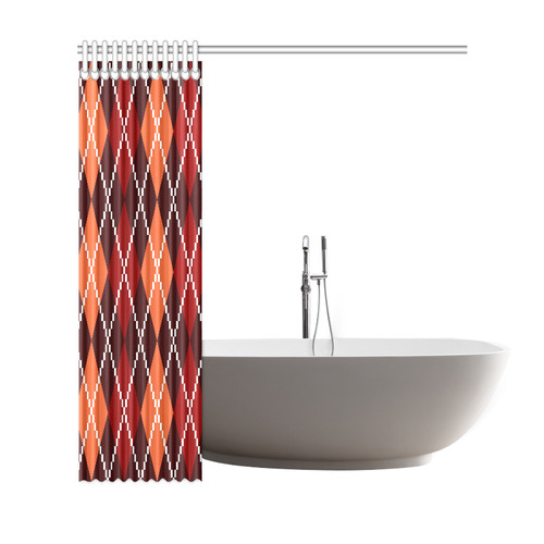 Bathroom exclusive towel edition : brown and orange Shower Curtain 69"x72"