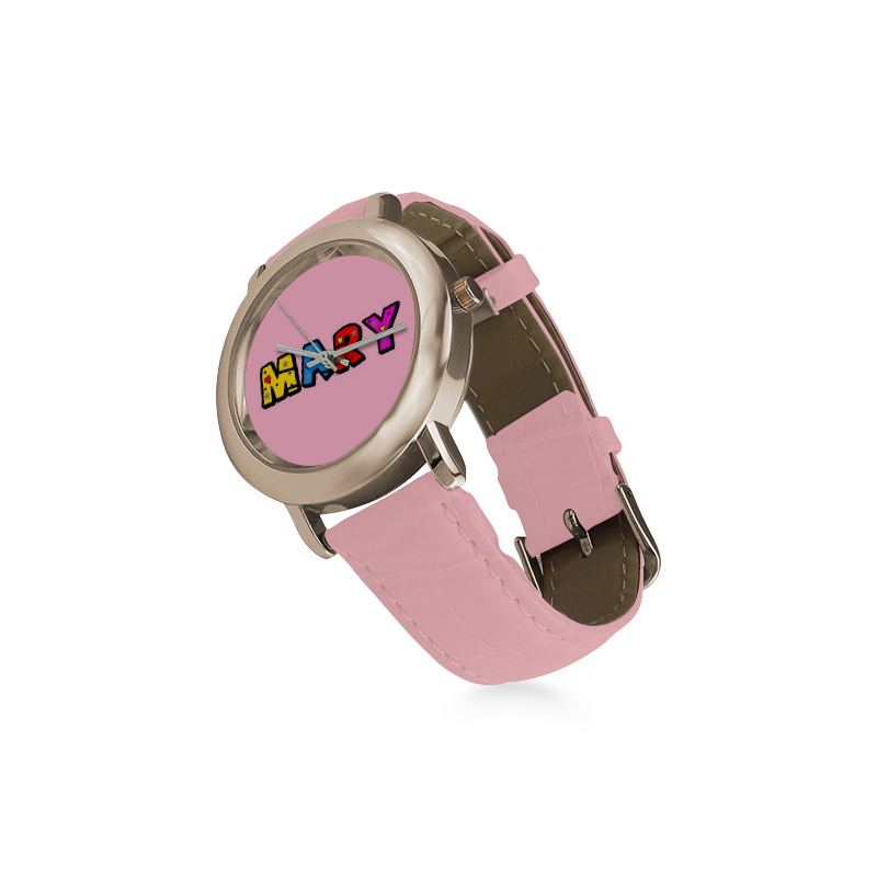 Mary by Popart Lover Women's Rose Gold Leather Strap Watch(Model 201)