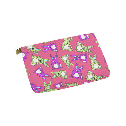 Bright Bunny Rabbit Pattern Carry-All Pouch 9.5''x6''