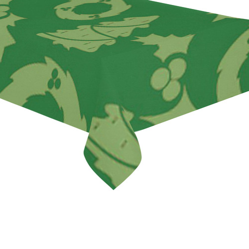 Christmas Pattern green Cotton Linen Tablecloth 60"x120"