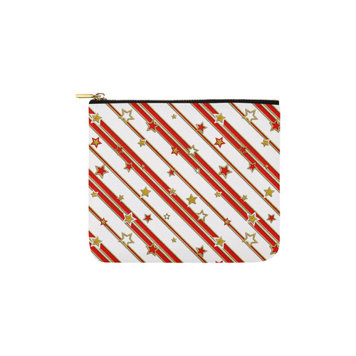 STARS & STRIPES red gold white Carry-All Pouch 6''x5''