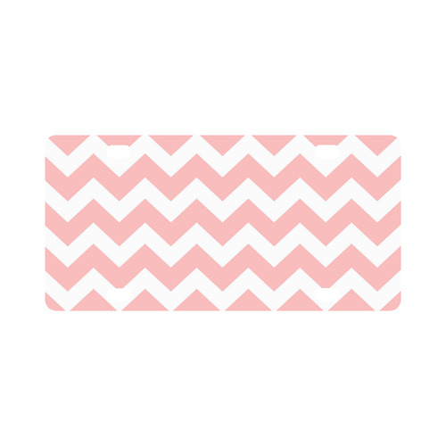 Car designers plate : zig-zag edition / pink and white 60s inspired Art Classic License Plate