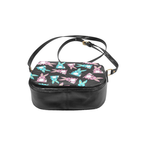 Blue and Pink Bunny Rabbits Classic Saddle Bag/Small (Model 1648)