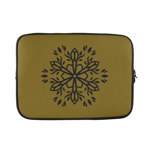 Original laptop bag with hand-drawn Mandala Art. ECO BROWN EDITION 2016 Custom Sleeve for Laptop 15.6"