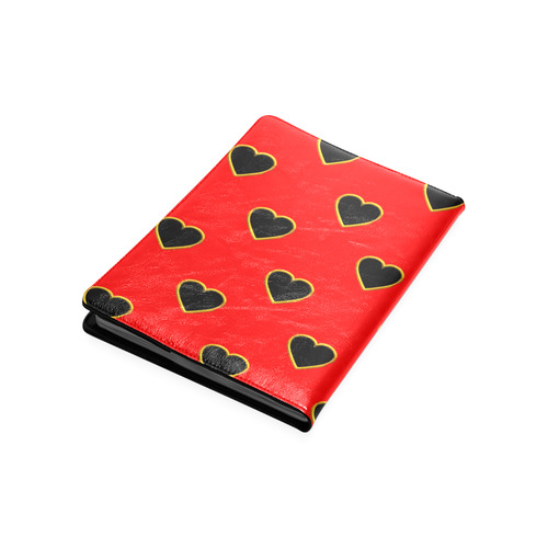 Black Valentine Love Hearts on Red Custom NoteBook B5