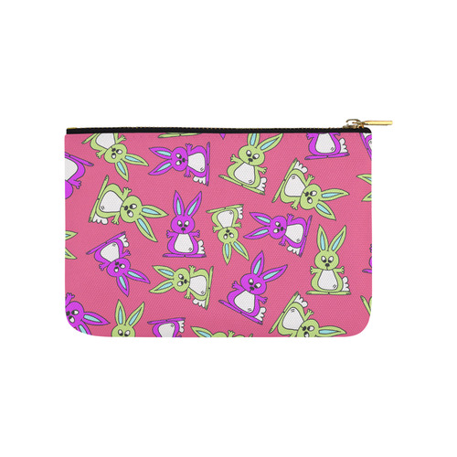 Bright Bunny Rabbit Pattern Carry-All Pouch 9.5''x6''