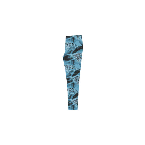 Blue Tiger Fire Cassandra Women's Leggings (Model L01)