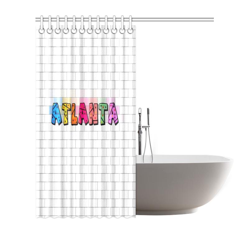 Atlanta by Popart Lover Shower Curtain 72"x72"