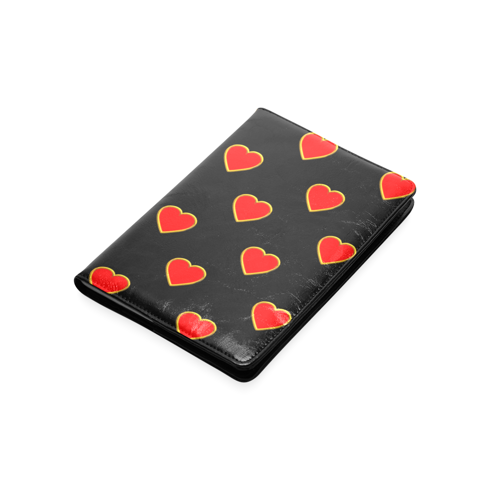 Red Valentine Love Hearts on Black Custom NoteBook A5