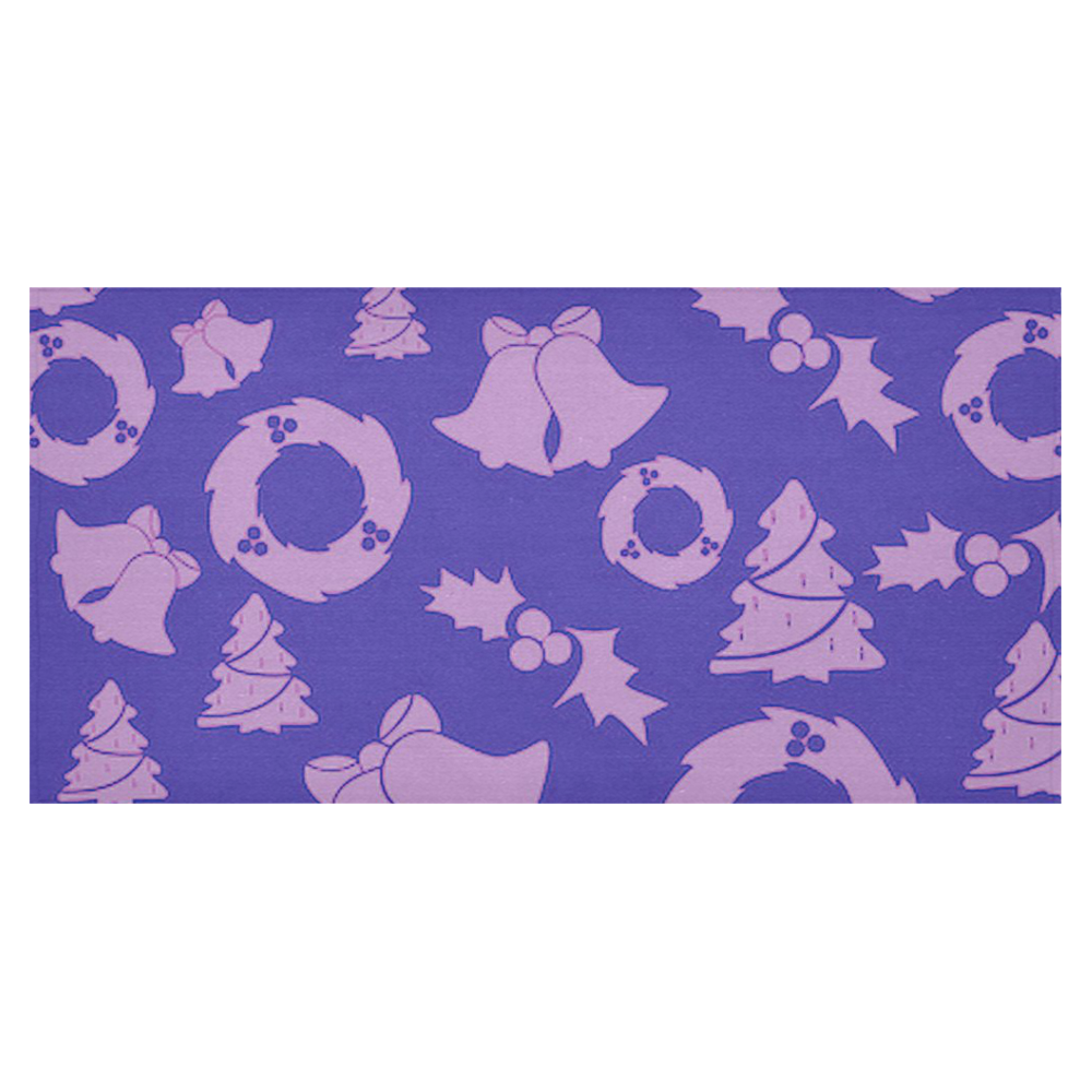 Christmas Pattern blue Cotton Linen Tablecloth 60"x120"