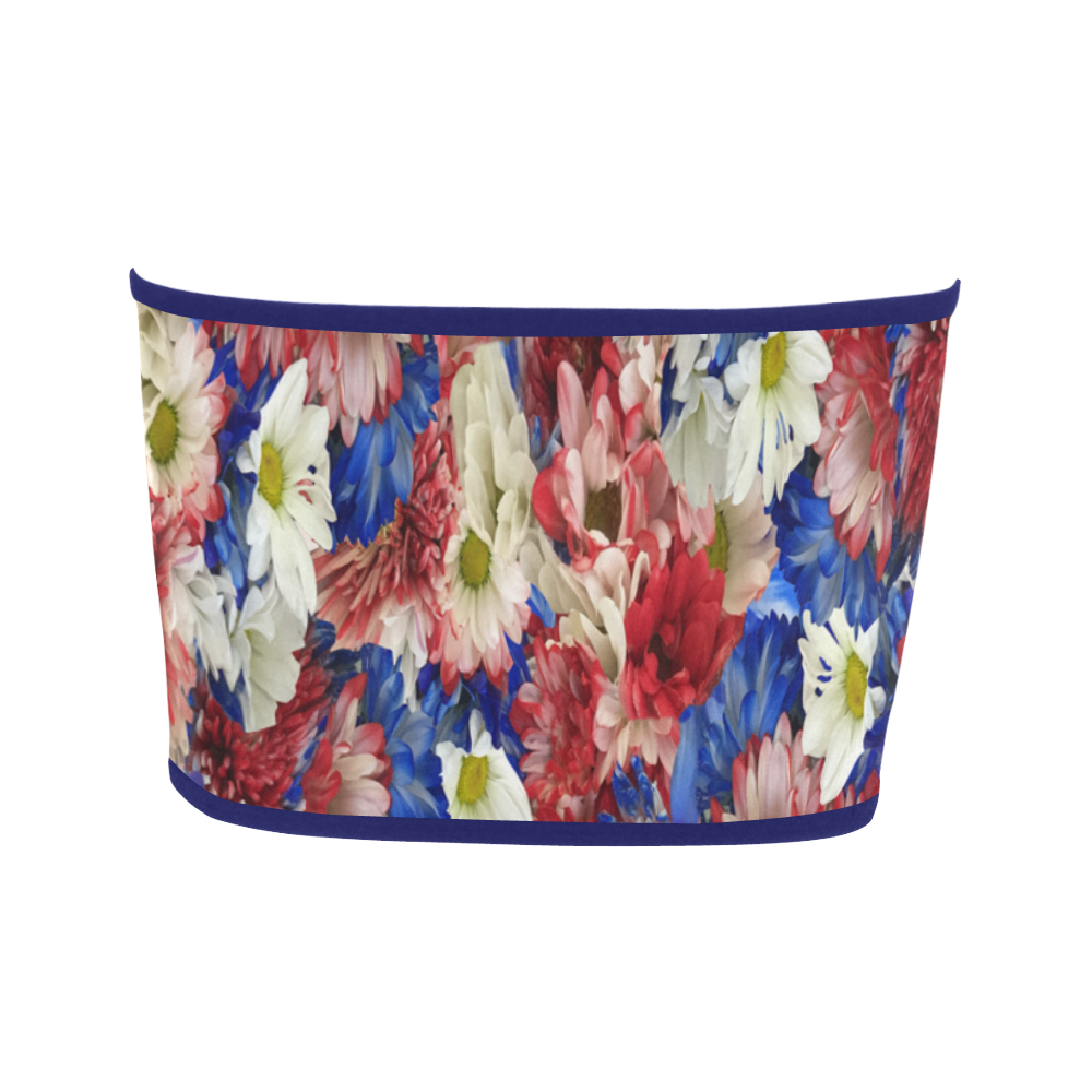 Red White Blue Flora Bandeau Top