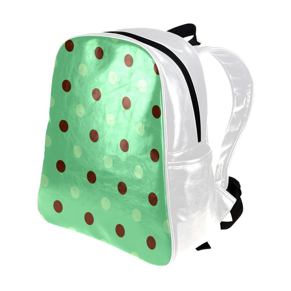 New in shop : original designers Italic mini bag for girl / green with Dots edition Multi-Pockets Backpack (Model 1636)