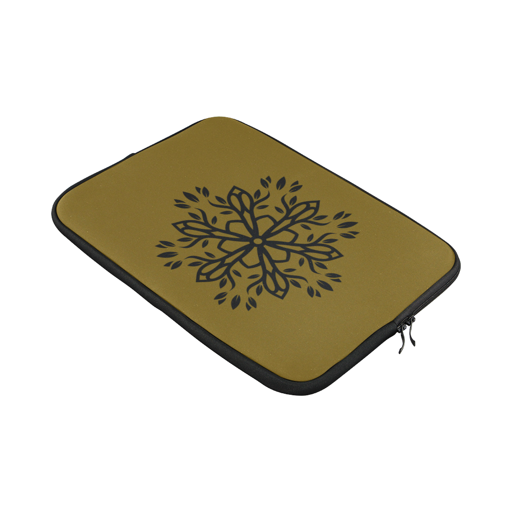 Original laptop bag with hand-drawn Mandala Art. ECO BROWN EDITION 2016 Custom Sleeve for Laptop 15.6"