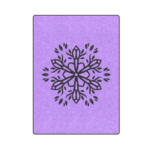 Designers blanket for bed. Purple edition with Mandala art. ECO COLLECTION Blanket 58"x80"